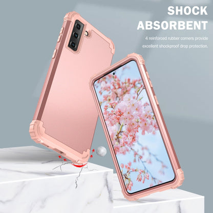 For Samsung Galaxy S21 Ultra 5G 3 in 1 Shockproof PC + Silicone Protective Case(Rose Gold) - Galaxy S21 Ultra 5G Cases by buy2fix | Online Shopping UK | buy2fix