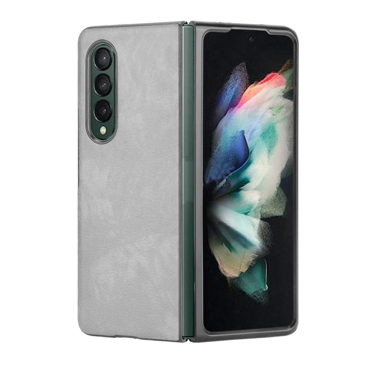 For Samsung Galaxy Z Fold3 5G Shockproof Litchi Texture PC + PU Case(Grey) - Galaxy Phone Cases by GKK | Online Shopping UK | buy2fix