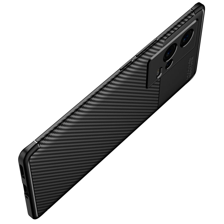 For vivo iQOO 8 Pro Carbon Fiber Texture Shockproof TPU Case(Black) - vivo Cases by buy2fix | Online Shopping UK | buy2fix