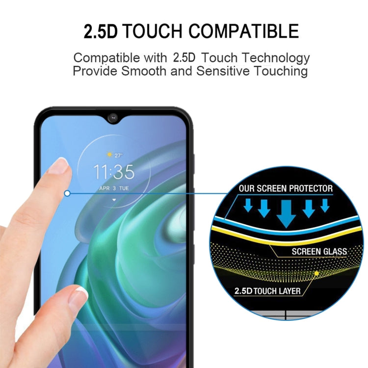 For Motorola Moto G10 Power Full Glue Full Cover Screen Protector Tempered Glass Film - Motorola Tempered Glass by buy2fix | Online Shopping UK | buy2fix