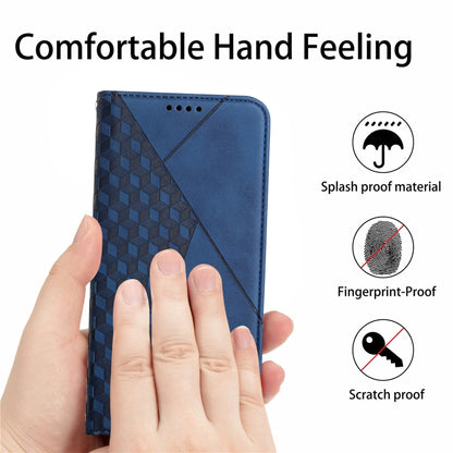 For iPhone 12 Pro Max Diamond Pattern Splicing Skin Feel Magnetic Horizontal Flip Leather Case with Card Slots & Holder & Wallet(Blue) - iPhone 12 Pro Max Cases by buy2fix | Online Shopping UK | buy2fix