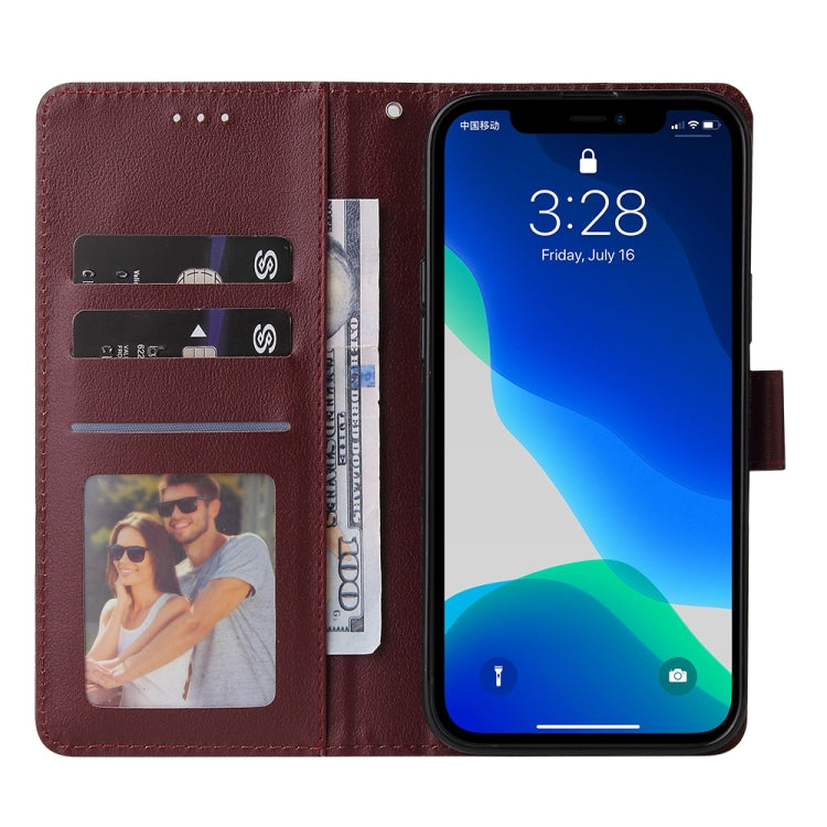 For iPhone 13 Pro Multifunctional Horizontal Flip Leather Case, with Three Card Slot & Holder & Photo Frame & Lanyard (Red Wine) - iPhone 13 Pro Cases by buy2fix | Online Shopping UK | buy2fix