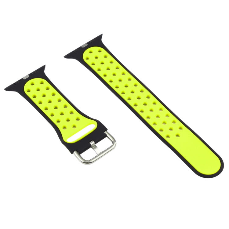 Silicone Watch Band + Protective Case with Screen Protector Set For Apple Watch Series 3 & 2 & 1 42mm(Black Yellow) - Watch Bands by buy2fix | Online Shopping UK | buy2fix