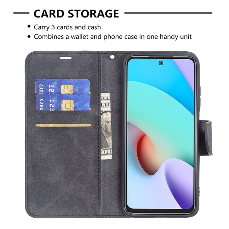 For Xiaomi Redmi 10 Retro Lambskin Texture Pure Color Horizontal Flip PU Leather Case with Holder & Card Slots & Wallet & Lanyard(Black) - Xiaomi Cases by buy2fix | Online Shopping UK | buy2fix