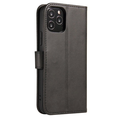 For iPhone 12 / 12 Pro Calf Texture Buckle Horizontal Flip Leather Case with Holder & Card Slots & Wallet(Black) - iPhone 12 / 12 Pro Cases by buy2fix | Online Shopping UK | buy2fix