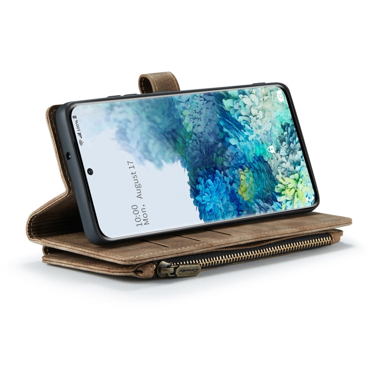 For Samsung Galaxy S20+ 5G CaseMe-C30 PU + TPU Multifunctional Horizontal Flip Leather Case with Holder & Card Slot & Wallet & Zipper Pocket(Brown) - Galaxy Phone Cases by CaseMe | Online Shopping UK | buy2fix