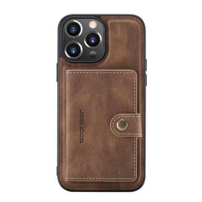 For iPhone 13 Pro Max JEEHOOD Retro Magnetic Detachable Protective Case with Wallet & Card Slot & Holder (Brown) - iPhone 13 Pro Max Cases by JEEHOOD | Online Shopping UK | buy2fix