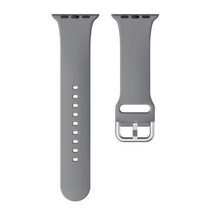 Single-color Silicone Buckle Strap Watch Band For Apple Watch Series 9&8&7 41mm / SE 3&SE 2&6&SE&5&4 40mm / 3&2&1 38mm(Dark Grey) - Watch Bands by buy2fix | Online Shopping UK | buy2fix