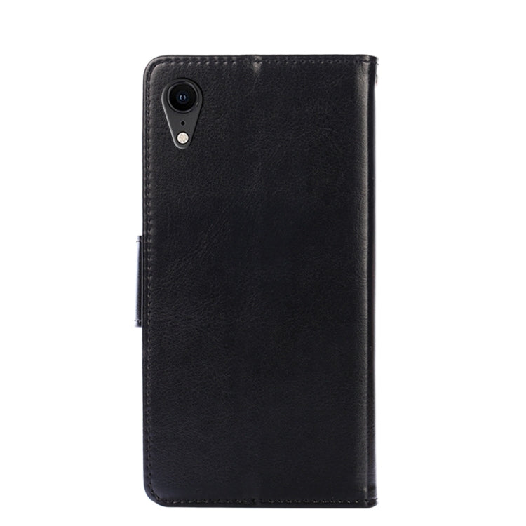 For iPhone XR Crystal Texture Horizontal Flip Leather Case with Holder & Card Slots & Wallet(Black) - More iPhone Cases by buy2fix | Online Shopping UK | buy2fix