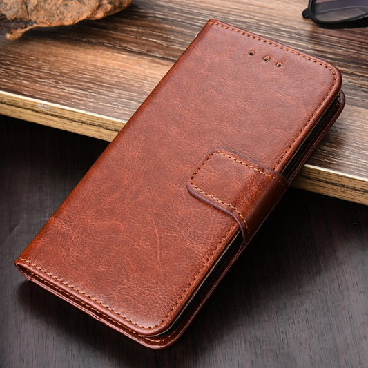 For iPhone XR Crystal Texture Horizontal Flip Leather Case with Holder & Card Slots & Wallet(Brown) - More iPhone Cases by buy2fix | Online Shopping UK | buy2fix