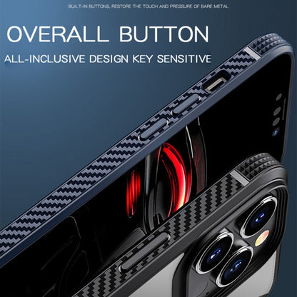 For iPhone 13 MG Series Carbon Fiber TPU + Clear PC Four-corner Airbag Shockproof Case Pro(White) - iPhone 13 Cases by buy2fix | Online Shopping UK | buy2fix