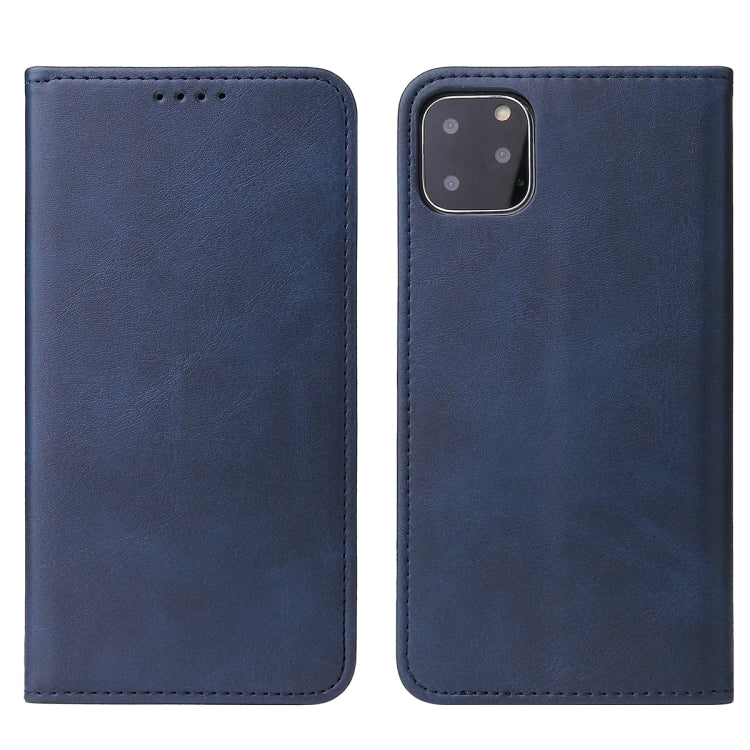 For iPhone 11 Calf Texture Magnetic Horizontal Flip Leather Case with Holder & Card Slots & Wallet (Blue) - iPhone 11 Cases by buy2fix | Online Shopping UK | buy2fix