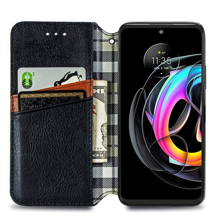 For Motorola Edge 20 Lite Cubic Grid Pressed Horizontal Flip Magnetic PU Leather Case with Holder & Card Slots & Wallet(Black) - Motorola Cases by buy2fix | Online Shopping UK | buy2fix