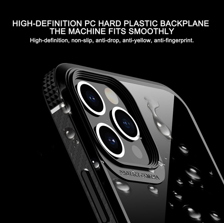 For iPhone 12 / 12 Pro MG Series Carbon Fiber TPU + Clear PC Four-corner Airbag Shockproof Case(White) - iPhone 12 / 12 Pro Cases by buy2fix | Online Shopping UK | buy2fix