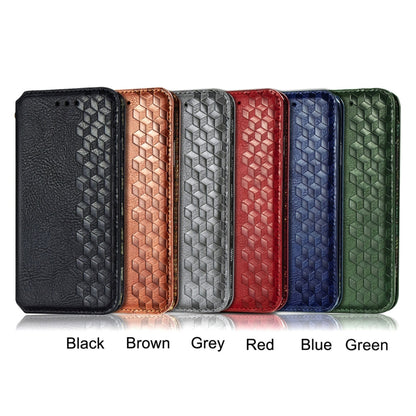 For Blackview A100 Cubic Grid Pressed Horizontal Flip Magnetic PU Leather Case with Holder & Card Slots & Wallet(Green) - More Brand by buy2fix | Online Shopping UK | buy2fix