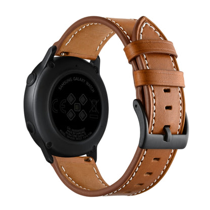 For Samsung Galaxy Watch 3 41mm Leather Watch Band(Brown) - Watch Bands by buy2fix | Online Shopping UK | buy2fix