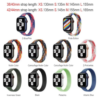 Small Waist Single Loop Nylon Braid Watch Band For Apple Watch Ultra 49mm&Watch Ultra 2 49mm / Series 9&8&7 45mm / SE 3&SE 2&6&SE&5&4 44mm / 3&2&1 42mm, Size:M 155mm(Pistachio) - Watch Bands by buy2fix | Online Shopping UK | buy2fix