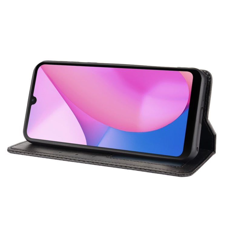 For Blackview Oscal C20 Magnetic Buckle Retro Crazy Horse Texture Horizontal Flip Leather Case with Holder & Card Slots & Photo Frame(Black) - More Brand by buy2fix | Online Shopping UK | buy2fix