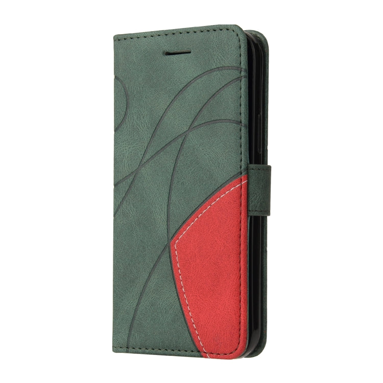 For vivo Y21 2020/Y21s/Y33s Dual-color Splicing Horizontal Flip PU Leather Case with Holder & Card Slots & Wallet(Green) - vivo Cases by buy2fix | Online Shopping UK | buy2fix