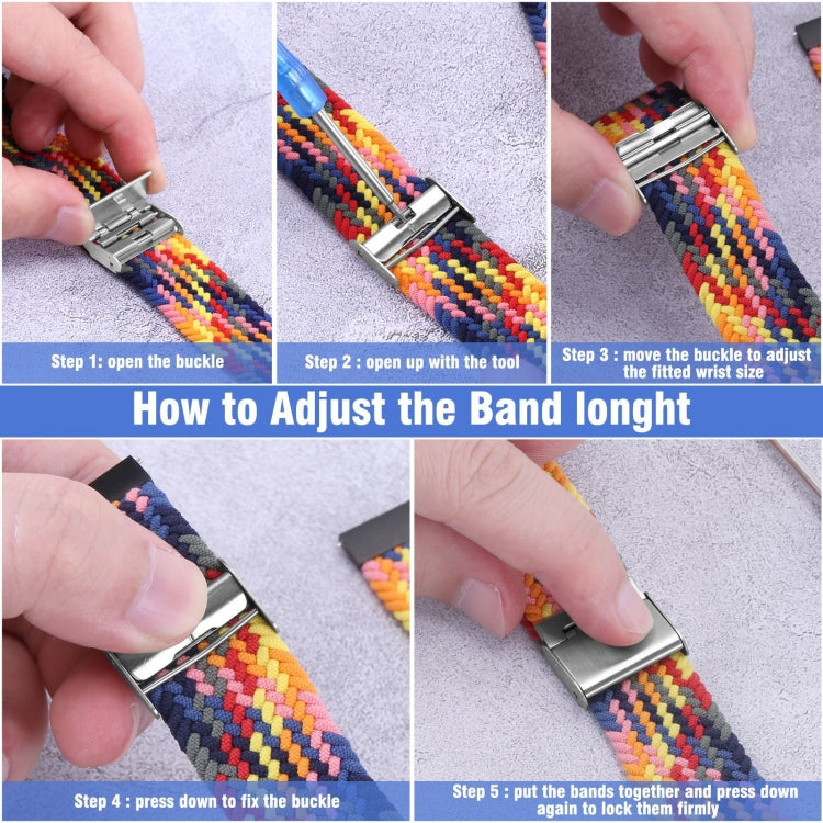 22mm Universal Metal Buckle Nylon Braided Watch Band(Z Purple) - 22mm Bands by buy2fix | Online Shopping UK | buy2fix