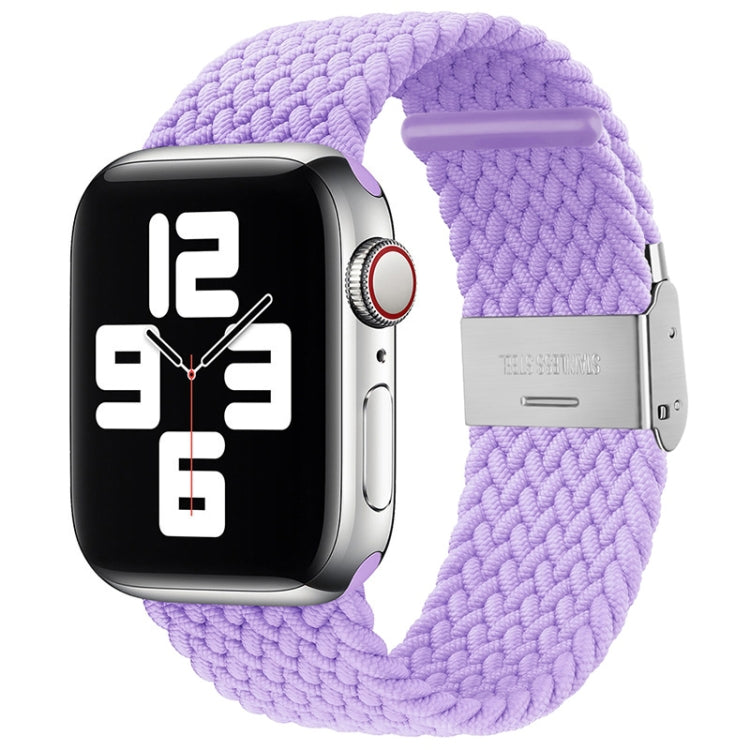 Nylon Braid One Buckle Watch Band For Apple Watch Series 9&8&7 41mm / SE 3&SE 2&6&SE&5&4 40mm / 3&2&1 38mm(Purple) - Watch Bands by buy2fix | Online Shopping UK | buy2fix