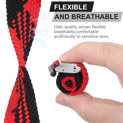 Nylon Braid One Buckle Watch Band For Apple Watch Series 9&8&7 41mm / SE 3&SE 2&6&SE&5&4 40mm / 3&2&1 38mm(Strawberry Red) - Watch Bands by buy2fix | Online Shopping UK | buy2fix