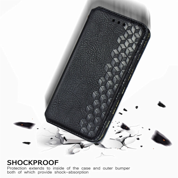 For Doogee N40 Pro Cubic Grid Pressed Horizontal Flip Magnetic Leather Case with Holder & Card Slots & Wallet(Black) - More Brand by buy2fix | Online Shopping UK | buy2fix