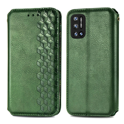 For Doogee N40 Pro Cubic Grid Pressed Horizontal Flip Magnetic Leather Case with Holder & Card Slots & Wallet(Green) - More Brand by buy2fix | Online Shopping UK | buy2fix