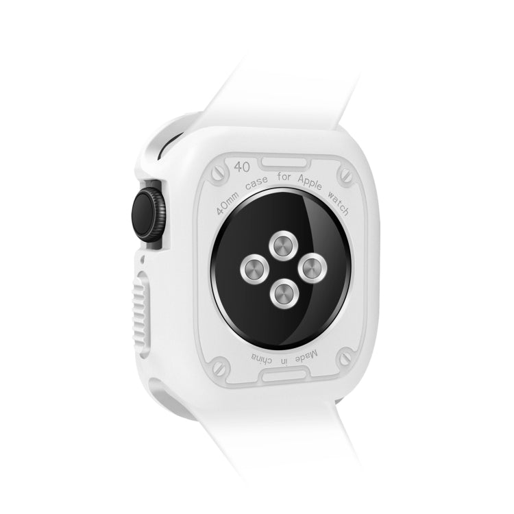 Silicone Shockproof Watch Protective Case For Apple Watch Series 9 / 8 / 7 45mm(White) - Watch Cases by buy2fix | Online Shopping UK | buy2fix