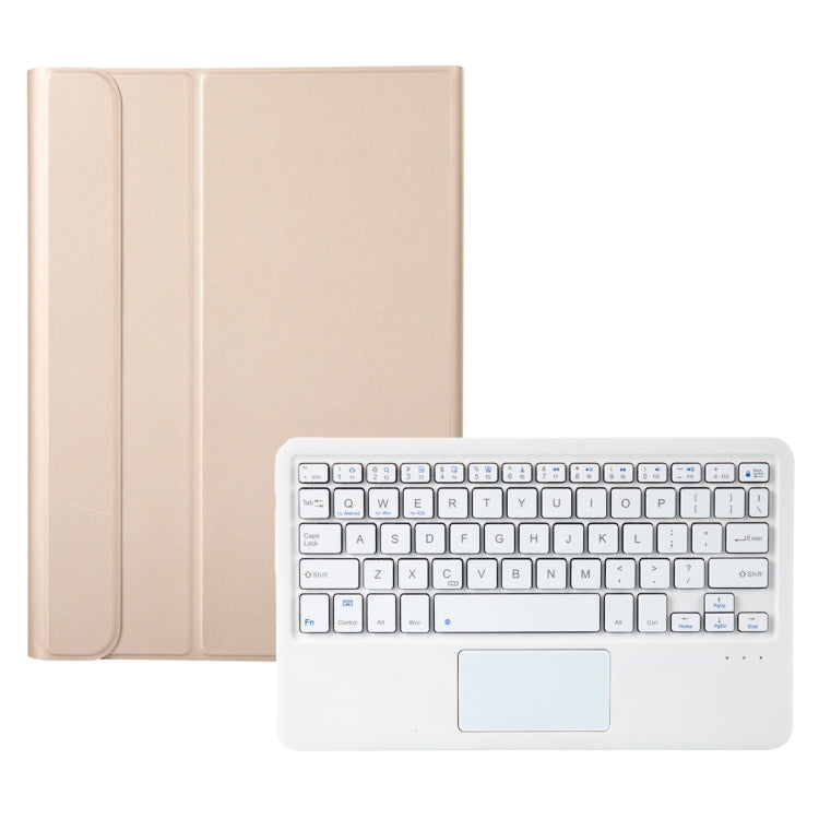 A08-A Ultra-thin Bluetooth Keyboard Leather Case with Touchpad For Samsung Galaxy Tab A8 2021 SM-X205 / SM-X200(Gold) - Samsung Keyboard by buy2fix | Online Shopping UK | buy2fix
