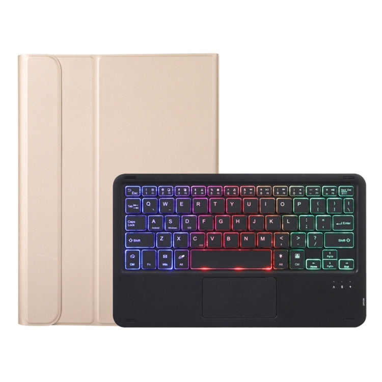 A08-AS Ultra-thin Backlight Bluetooth Keyboard Leather Case with Touchpad For Samsung Galaxy Tab A8 2021 SM-X205 / SM-X200(Gold) - Samsung Keyboard by buy2fix | Online Shopping UK | buy2fix