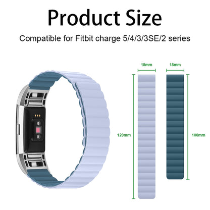 For Fitbit Charge 2 Silicone Magnetic Watch Band(Peacock Blue) - Watch Bands by buy2fix | Online Shopping UK | buy2fix
