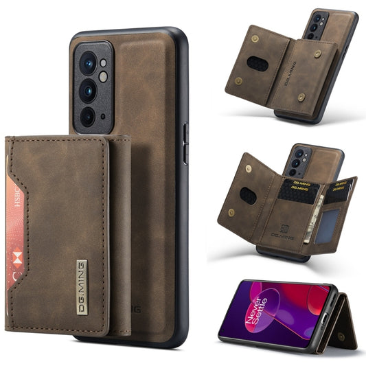 For OnePlus 9RT 5G DG.MING M2 Series 3-Fold Multi Card Bag Back Cover Leather Phone Case(Coffee) - OnePlus Cases by DG.MING | Online Shopping UK | buy2fix