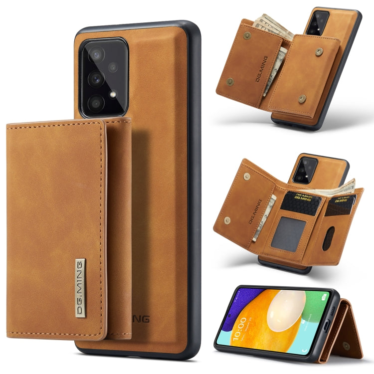 For Samsung Galaxy A53 5G DG.MING M1 Series 3-Fold Multi Card Wallet  Phone Case(Brown) - Galaxy Phone Cases by DG.MING | Online Shopping UK | buy2fix