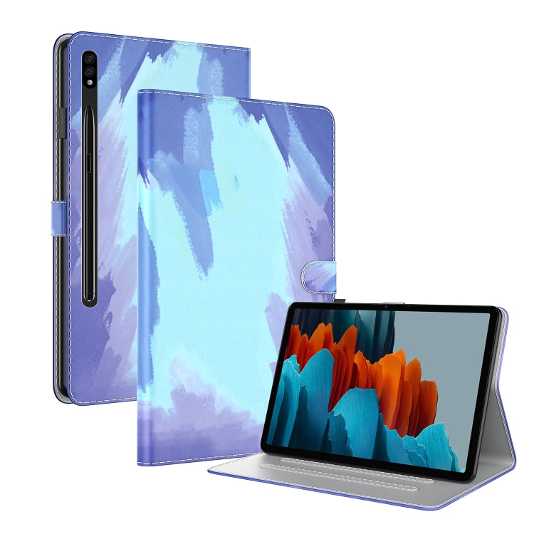 For Samsung Galaxy Tab S9 Watercolor Pattern Flip Leather Tablet Case(Winter Snow) - Galaxy Tab S9 Cases by buy2fix | Online Shopping UK | buy2fix