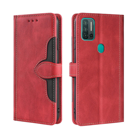 For Ulefone Note 11P Skin Feel Straw Hat Magnetic Buckle Leather Phone Case(Red) - Ulefone Cases by buy2fix | Online Shopping UK | buy2fix