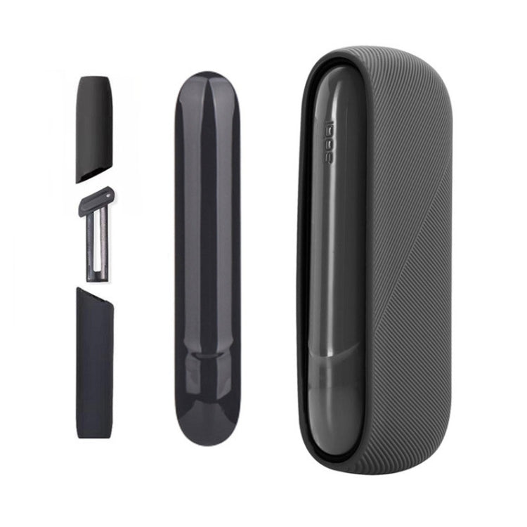 3 in 1 Cigarette Shell + Side Cover + Silicone Case for IQO 3.0 / 3.0 DUO(Black) - E Cigarette Accessories by buy2fix | Online Shopping UK | buy2fix