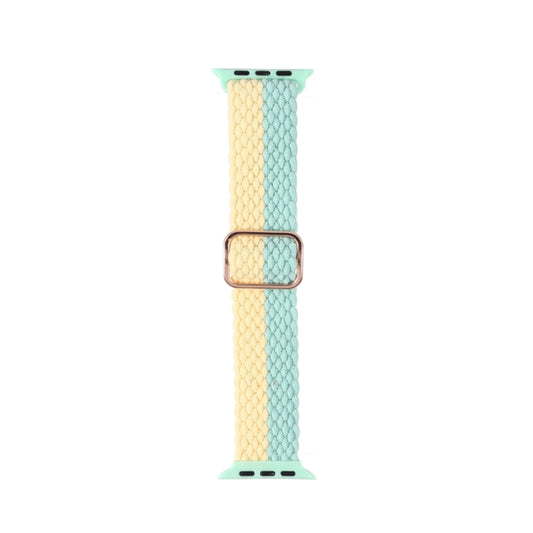 Nylon Braid Watch Band For Apple Watch Ultra 49mm&Watch Ultra 2 49mm / Series 9&8&7 45mm / SE 3&SE 2&6&SE&5&4 44mm / 3&2&1 42mm(Yellow+Mint Green) - Watch Bands by buy2fix | Online Shopping UK | buy2fix