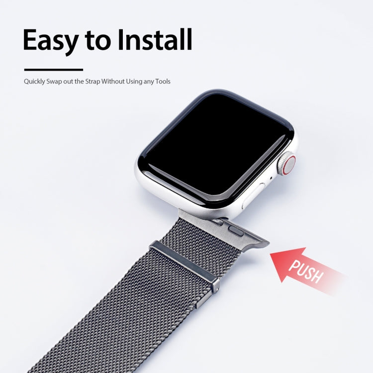 DUX DUCIS Milanese Watchband For Apple Watch Series 9&8&7 41mm / SE 3&SE 2&6&SE&5&4 40mm / 3&2&1 38mm(Gun Grey) - Watch Bands by DUX DUCIS | Online Shopping UK | buy2fix