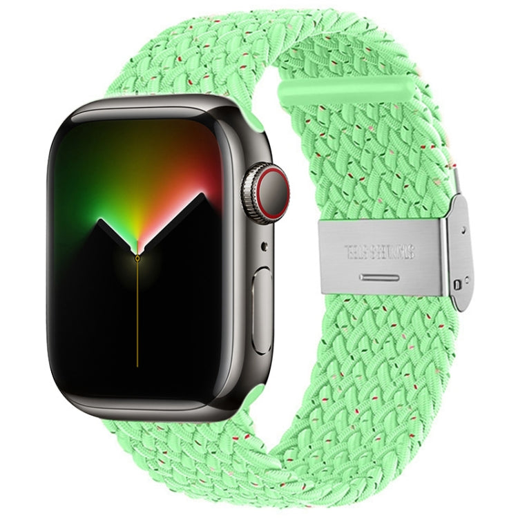 Nylon Braid Watch Band For Apple Watch Ultra 49mm&Watch Ultra 2 49mm / Series 9&8&7 45mm / SE 3&SE 2&6&SE&5&4 44mm / 3&2&1 42mm(Starlight Green) - Watch Bands by buy2fix | Online Shopping UK | buy2fix