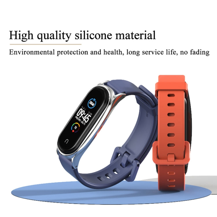 For Xiaomi Mi Band 3/4/5/6 Mijobs CS Silicone Waterproof Watch Band(Pink+Rose Gold) - Watch Bands by MIJOBS | Online Shopping UK | buy2fix