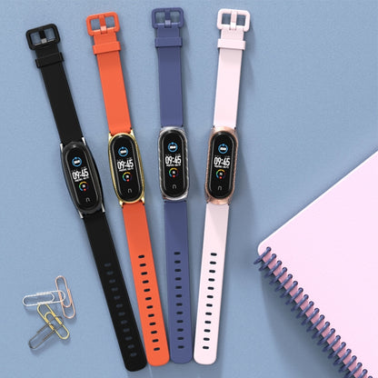 For Xiaomi Mi Band 3/4/5/6 Mijobs CS Silicone Waterproof Watch Band(White+Silver) - Watch Bands by MIJOBS | Online Shopping UK | buy2fix