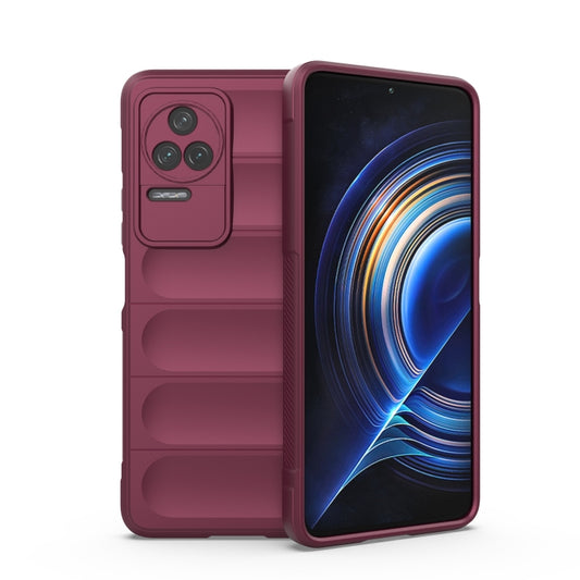 For Xiaomi Redmi K50 Pro Magic Shield TPU + Flannel Phone Case(Wine Red) - Xiaomi Cases by buy2fix | Online Shopping UK | buy2fix