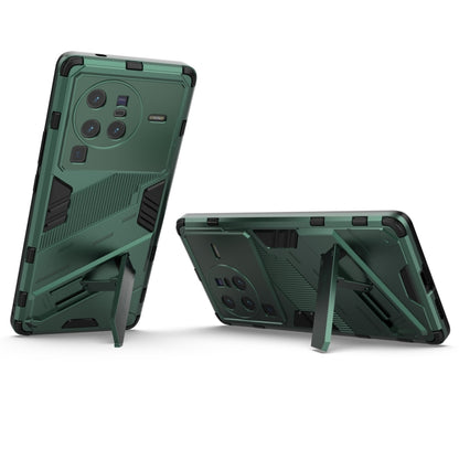 For vivo X80 Pro Punk Armor PC + TPU Phone Case with Holder(Green) - vivo Cases by buy2fix | Online Shopping UK | buy2fix