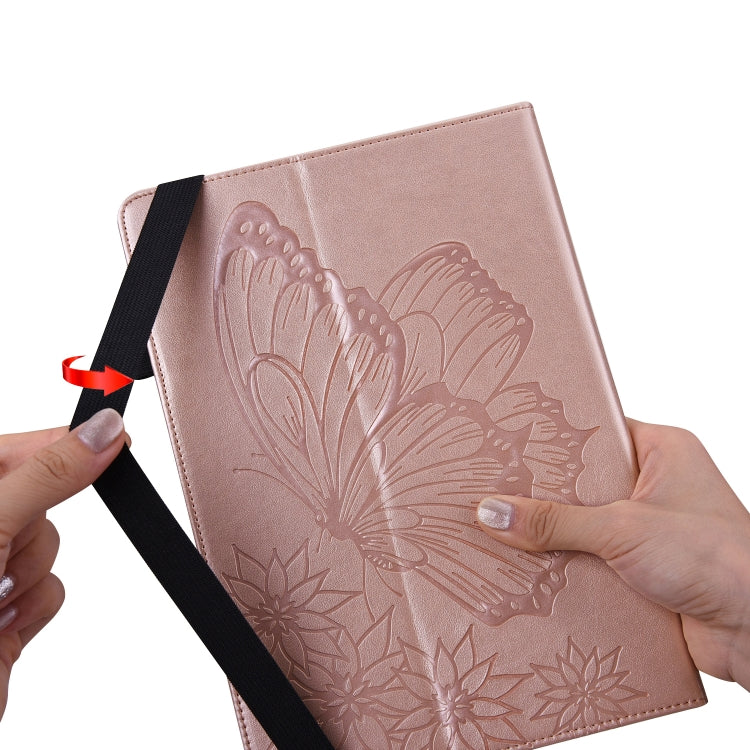 For iPad Pro 11 2022 / 2021 / 2020 / Air 2020 10.9 / 11 2024 Big Butterfly Embossed Smart Leather Tablet Case(Rose Gold) - iPad Pro 11 (2022/2021) Cases by buy2fix | Online Shopping UK | buy2fix