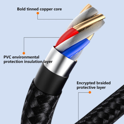 6A 66W 3 in 1 USB to 8 Pin + Micro USB + USB-C / Type-CFast Charging Braided Data Cable(Blue) - Multifunction Cable by buy2fix | Online Shopping UK | buy2fix