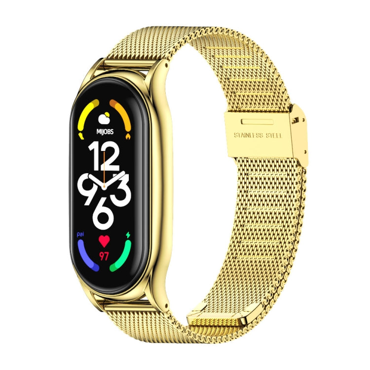 For Xiaomi Mi Band 7 / 7 NFC MIJOBS Milan Buckle Plus Stainless Steel Watch Band(Gold) - Watch Bands by MIJOBS | Online Shopping UK | buy2fix