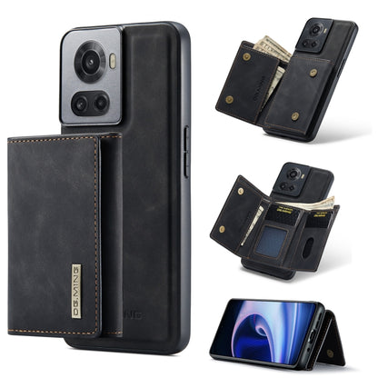 For OnePlus Ace/10R DG.MING M1 Series 3-Fold Multi Card Wallet + Magnetic Phone Case(Black) - OnePlus Cases by DG.MING | Online Shopping UK | buy2fix