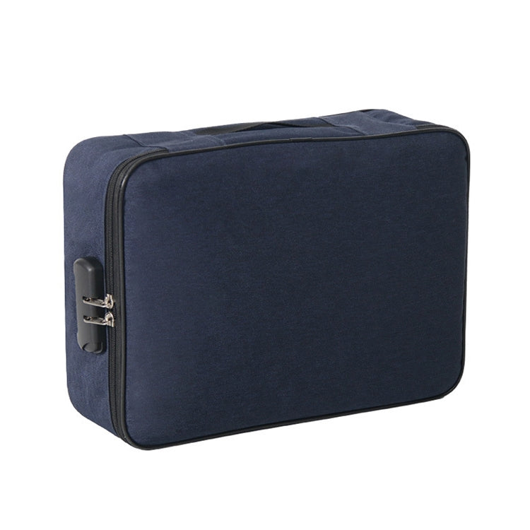 Large Capacity Multi-layers Foldable Fabric Document Storage Bag, Specification:Two Layers-Unlocked(Navy Blue) - Digital Storage Bag by buy2fix | Online Shopping UK | buy2fix