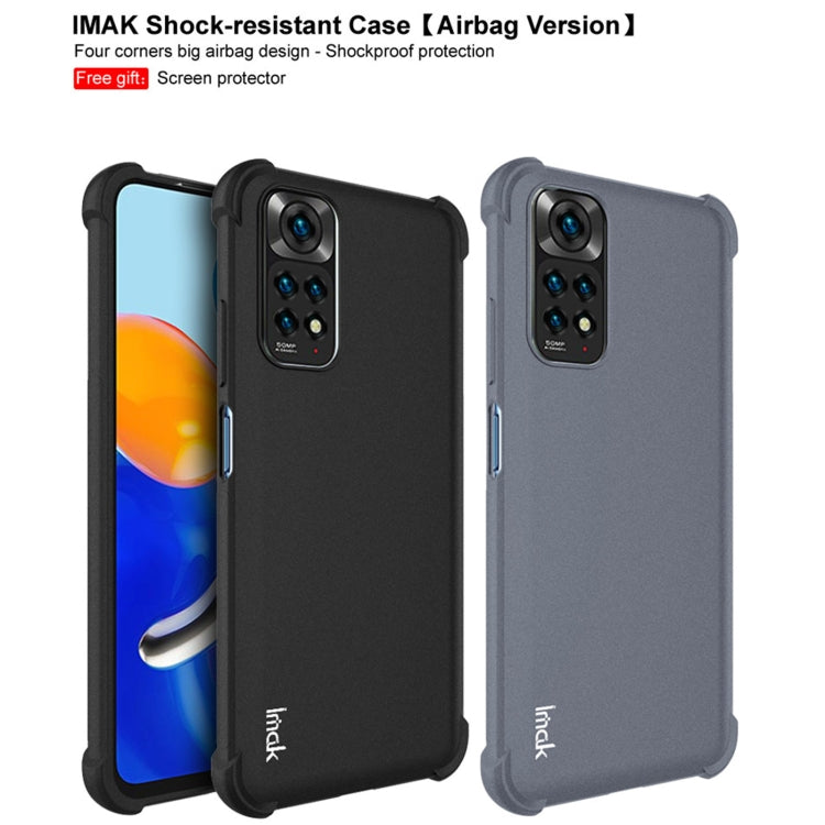 For Xiaomi Redmi Note 11 4G Overseas Version / Note 11S 4G Overseas Version IMAK All-inclusive Shockproof Airbag TPU Phone Case with Screen Protector (Matte Grey) - Xiaomi Cases by imak | Online Shopping UK | buy2fix